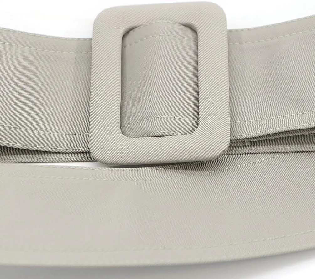 63" x 1.97" Trench Coat Belt Replacement No Hole Waist Band Fixed Buckle Tie Belt for Overcoat
