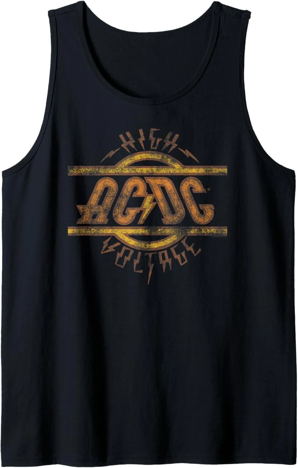 ACDC High Voltage Logo Distressed Rock Music Band Tank Top