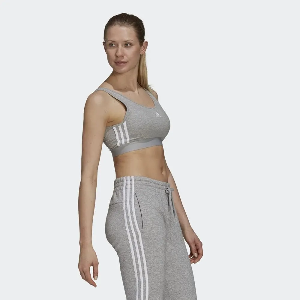 adidas Women's Essentials 3-Stripes Crop Top with Removable Pads