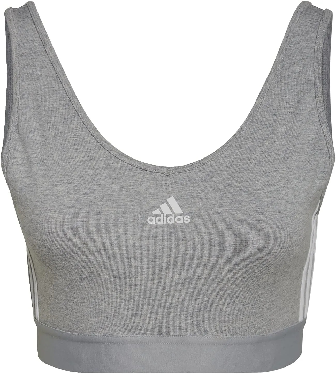 adidas Women's Essentials 3-Stripes Crop Top with Removable Pads