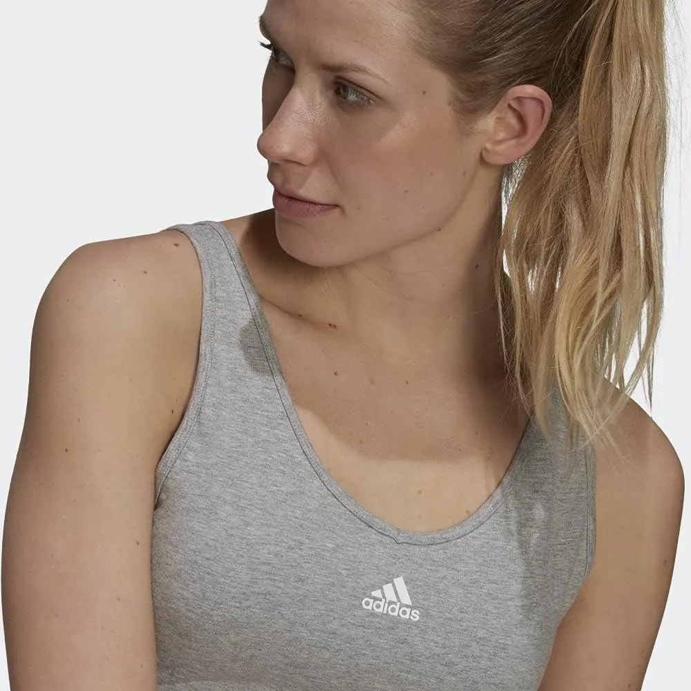adidas Women's Essentials 3-Stripes Crop Top with Removable Pads