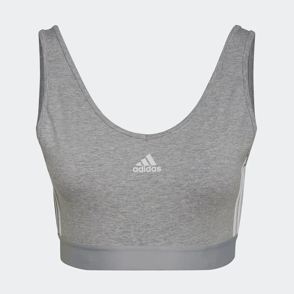 adidas Women's Essentials 3-Stripes Crop Top with Removable Pads