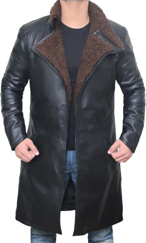 ADS Men's Officer K Ryan Gosling 2049 Blade Runner fur linning Trench coat