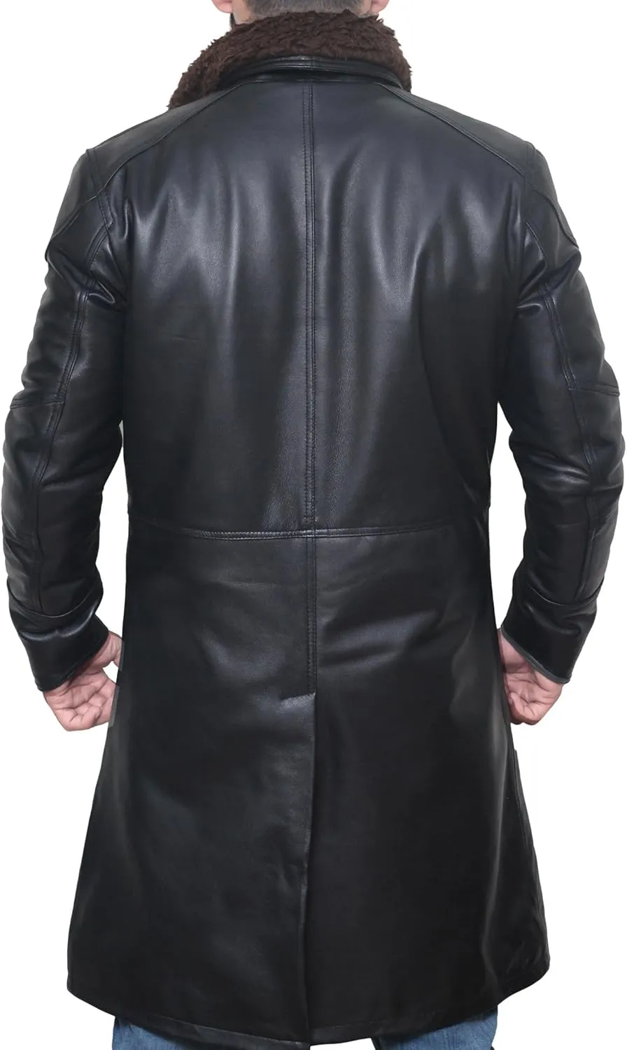 ADS Men's Officer K Ryan Gosling 2049 Blade Runner fur linning Trench coat