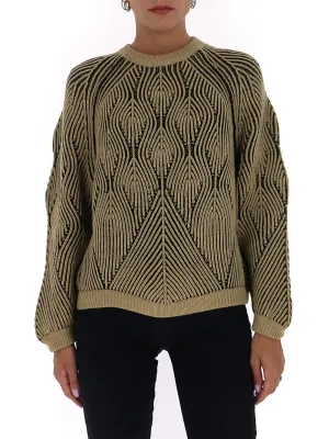 Alberta Ferretti Geometric-Patterned Knit Jumper