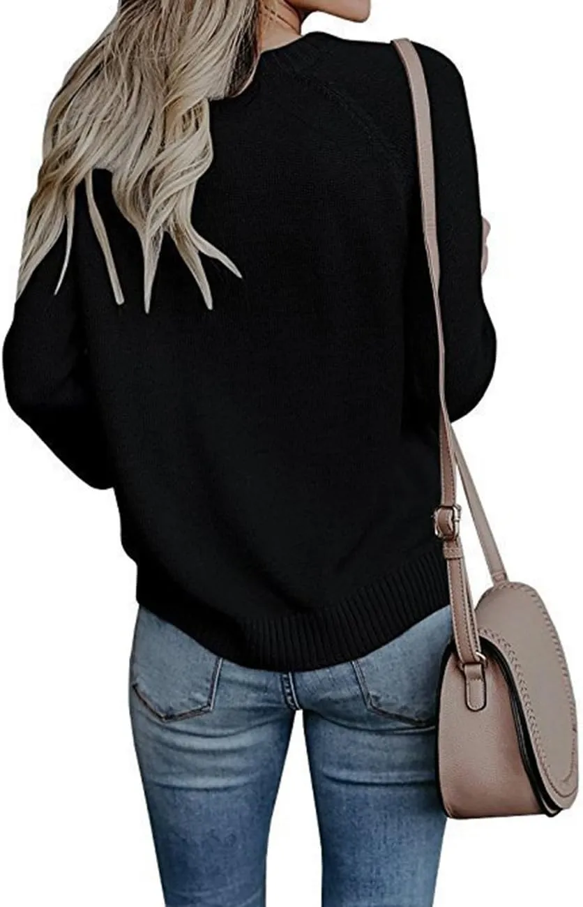 Alsol Lamesa Women's Cute Heart Sweater Long Sleeve Crewneck Pullover Ribbed Knit Casual Sweaters