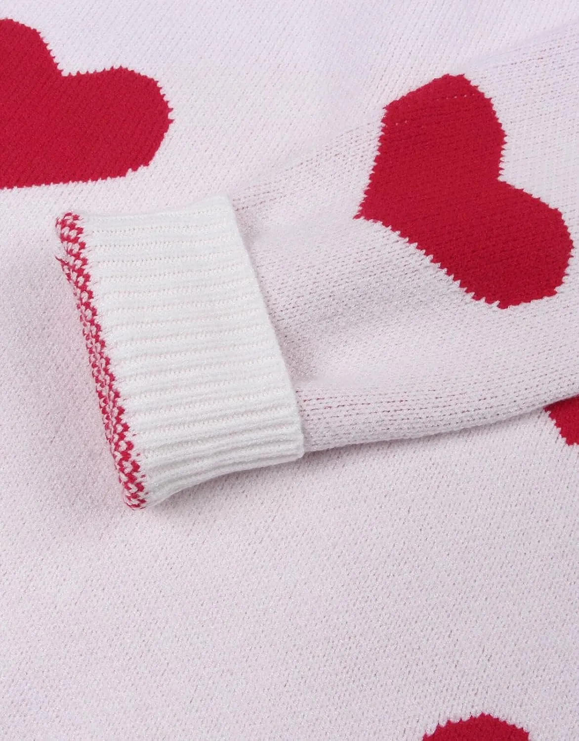 Alsol Lamesa Women's Cute Heart Sweater Pullover Long Sleeve Crewneck Casual Knitted Sweaters