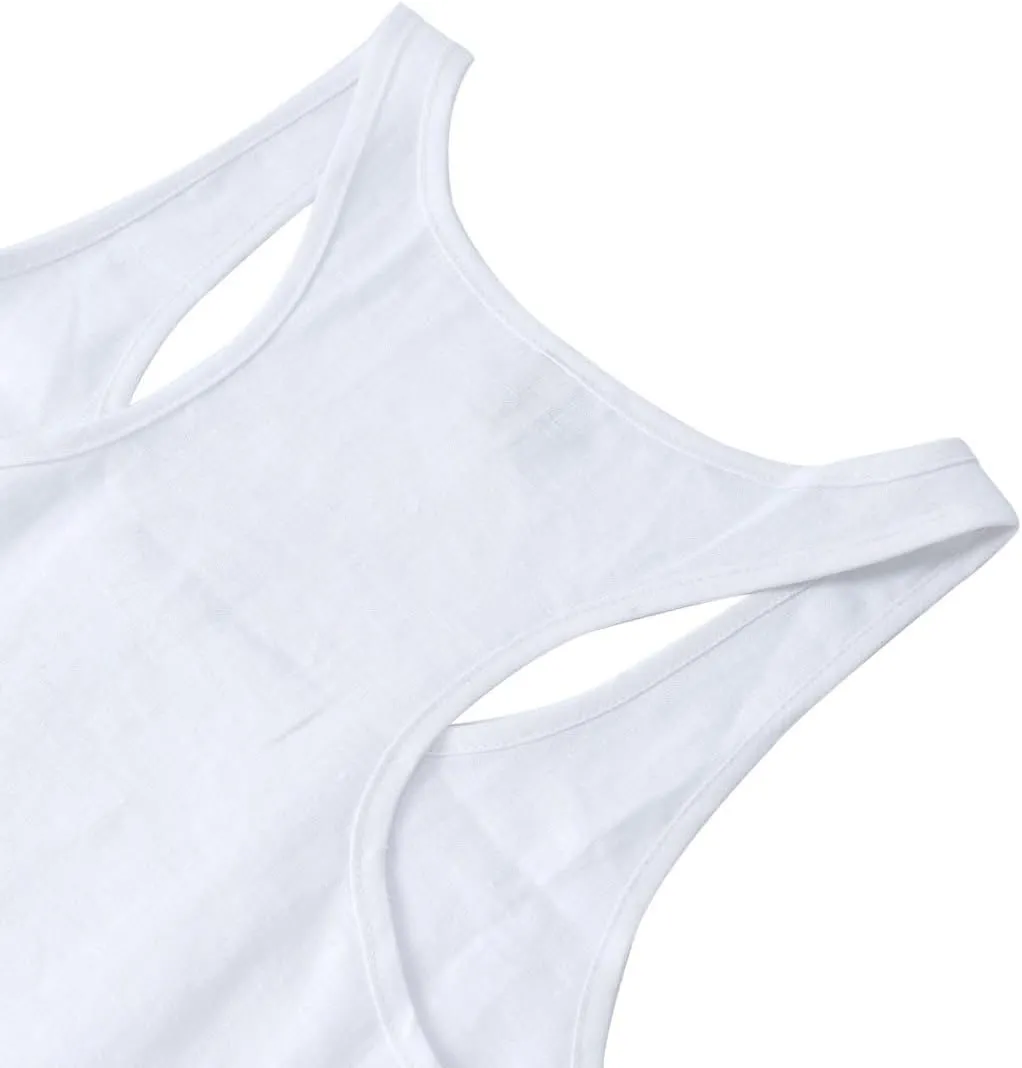 Amazhiyu Women's 100% Linen Summer Scoop Neck Sleeveless Racerback Tank Top