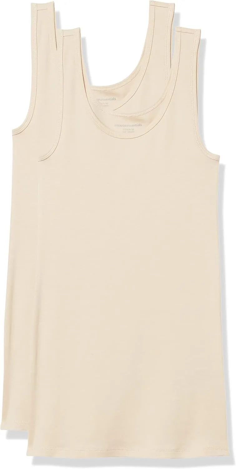 Amazon Essentials Women's Slim-Fit Tank Top, Pack of 2