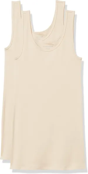 Amazon Essentials Women's Slim-Fit Tank Top, Pack of 2