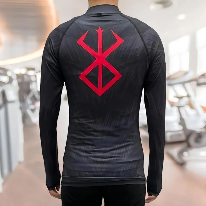 Anime Long Sleeve Compression Shirts for Men and Short Sleeve Gym Wear Athletic Workout Gear Top Shirt
