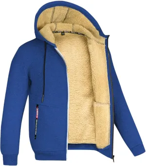 Aobiono Men Women Fleece Jacket Sherpa Lined Oversized Hoodie Winter Warm Thermal Thick Fuzzy Fluffy Outdoor Hood Sweatshirt
