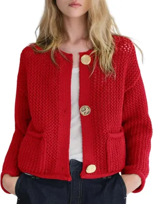 Arssm Womens Cardigan Sweaters 2024 V Neck Long Sleeve Sweater Button Down Knit Sweater Top with Pockets