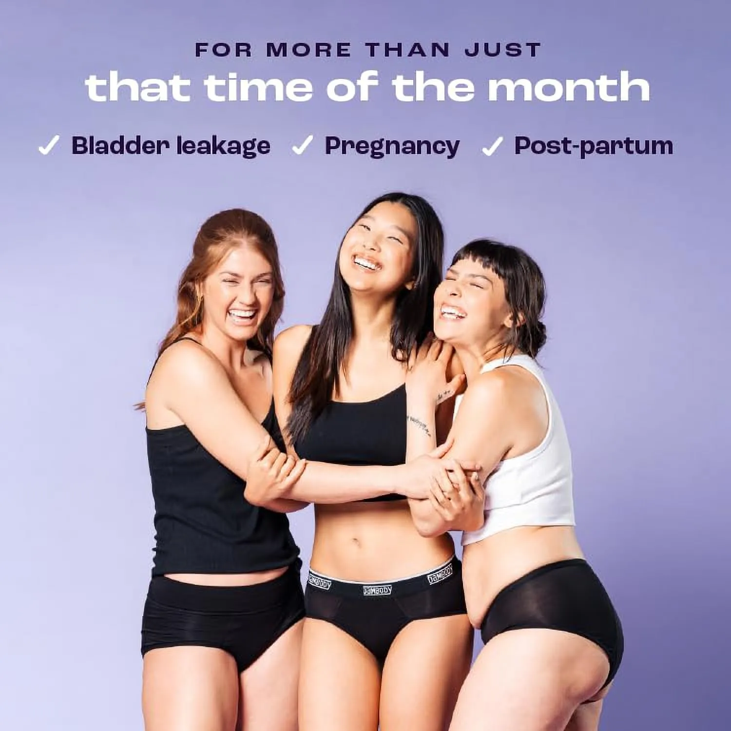 Bambody Absorbent Boy Short, Period Underwear for Women and Teens - Protective - Soft, Comfortable, Breathable
