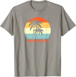 Barbados Vintage Retro Palm Tree Sunset T-Shirt