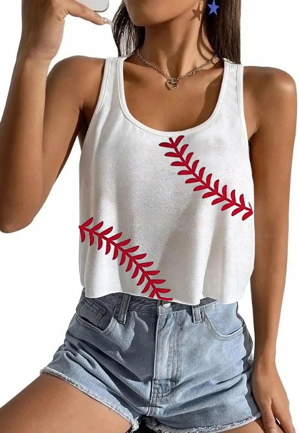 Baseball Crop Tops Shirts Women Baseball Mom Crop Tank Game Day Gifts Funny Sleeveless Tank Tops
