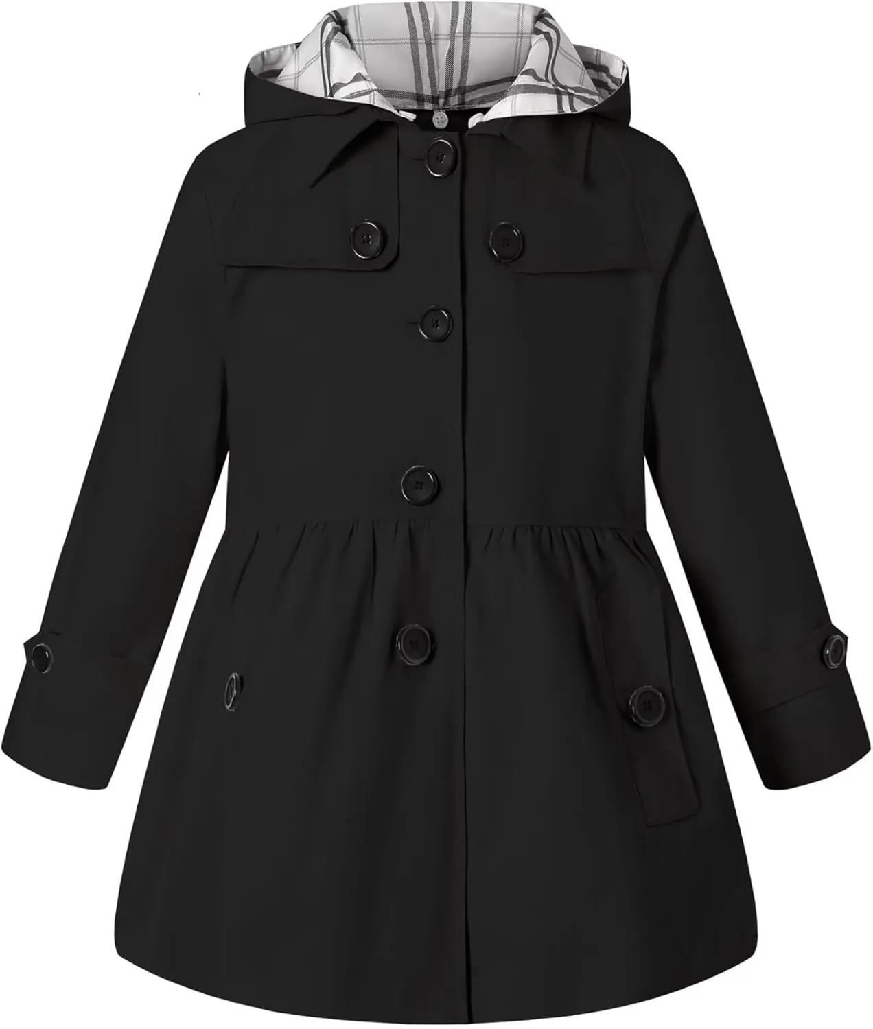 BINPAW Girl's Hooded Trench Coat