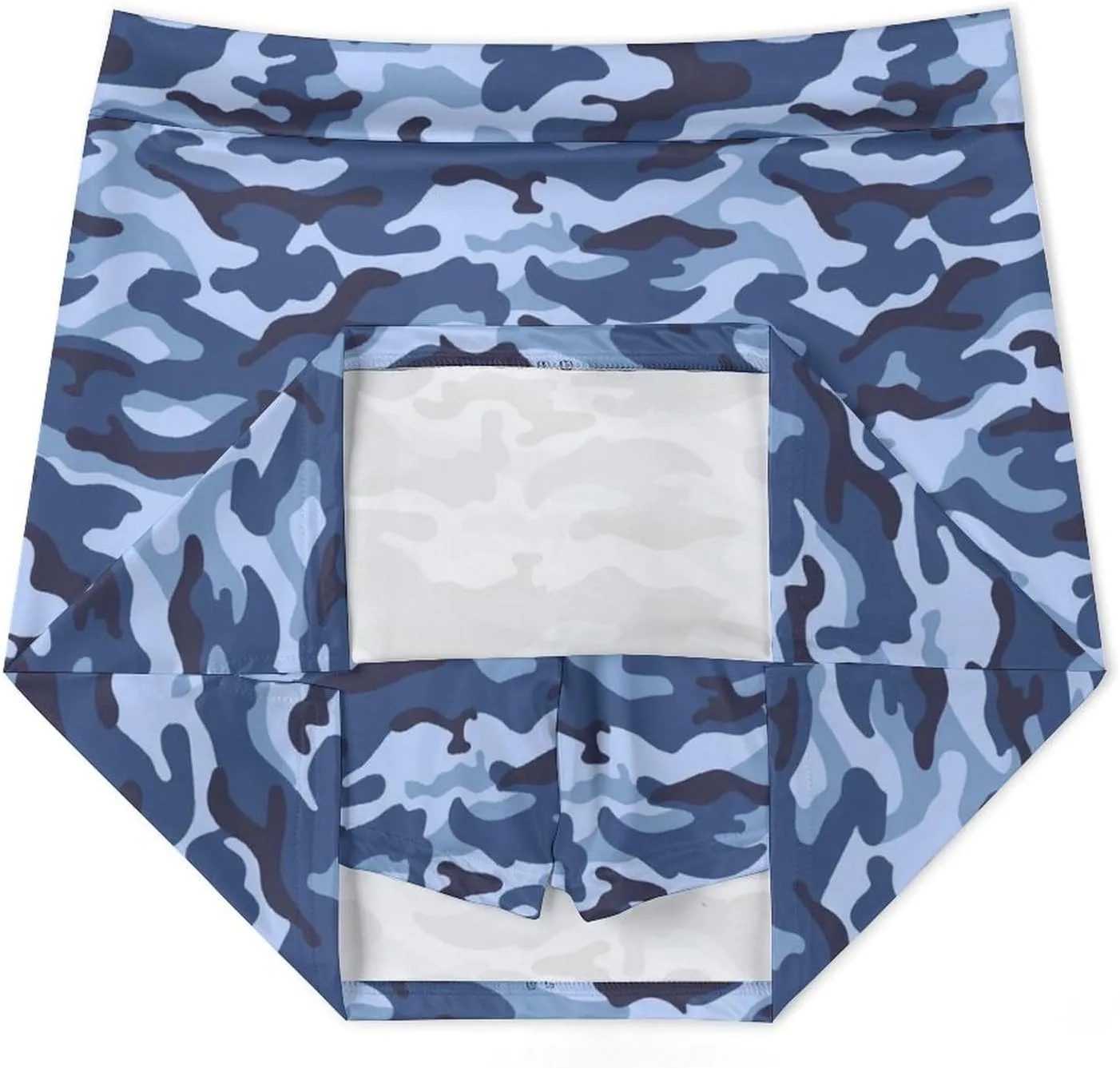 Blue Camouflage Women's Mini Tennis Skirt with Shorts Underneath Athletic Workout Cute Skorts