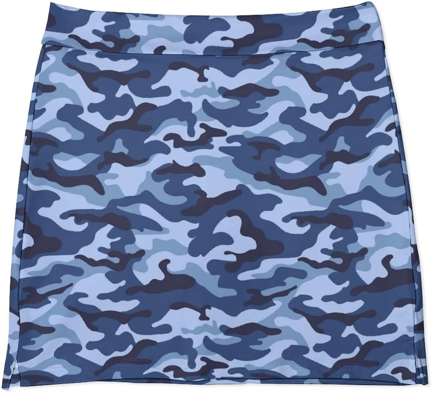 Blue Camouflage Women's Mini Tennis Skirt with Shorts Underneath Athletic Workout Cute Skorts