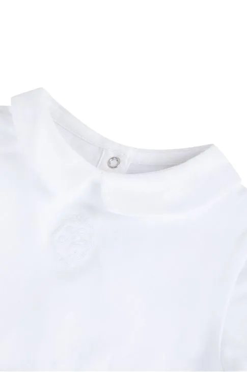 Bodysuit - White jersey with embroidery