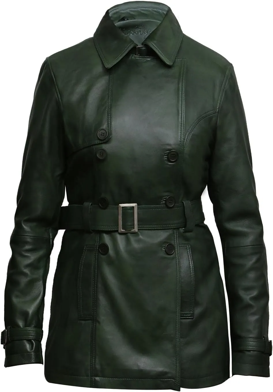 BRANDSLOCK Womens Genuine Leather Biker Jacket Coat