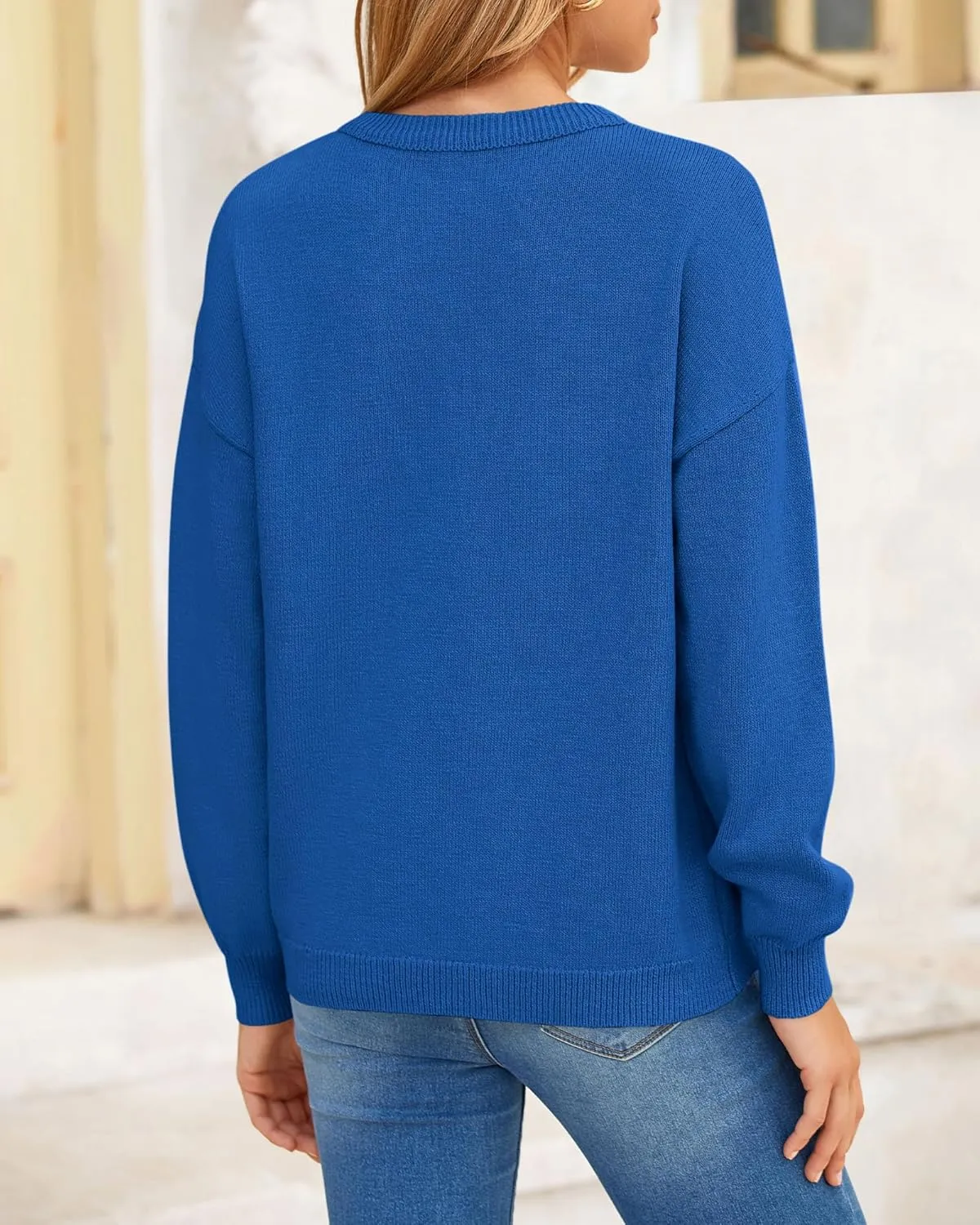 BTFBM Womens Loose Pullover Sweaters Fall Winter Clothes 2025 Crewneck Slouchy Sweater Long Sleeve Casual Knitted Tops