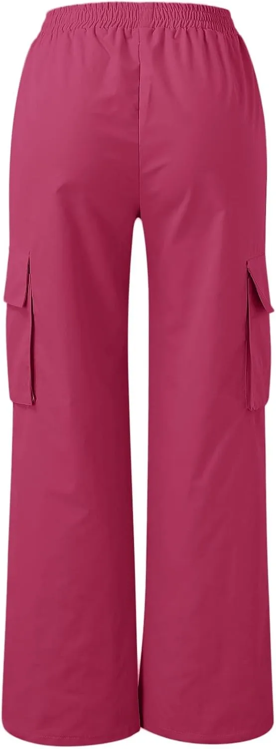 Business Casual Pants for Women Casual Wide Leg Beltless Capri Sweatpants for Women with Pockets Trousers