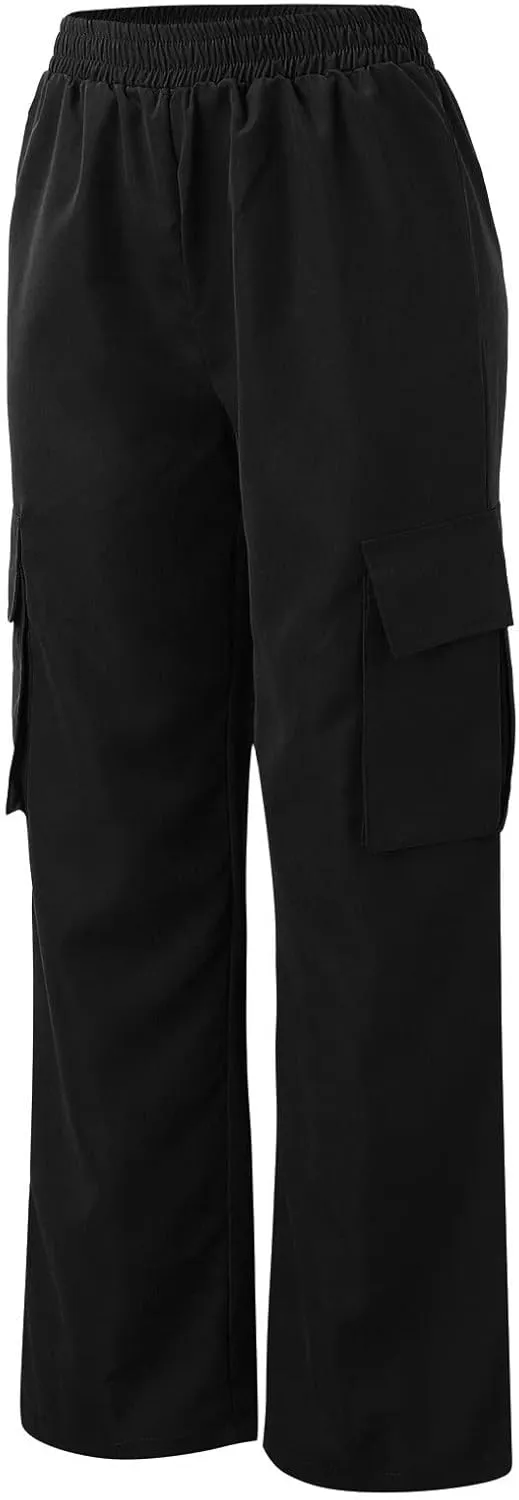Business Casual Pants for Women Casual Wide Leg Beltless Capri Sweatpants for Women with Pockets Trousers