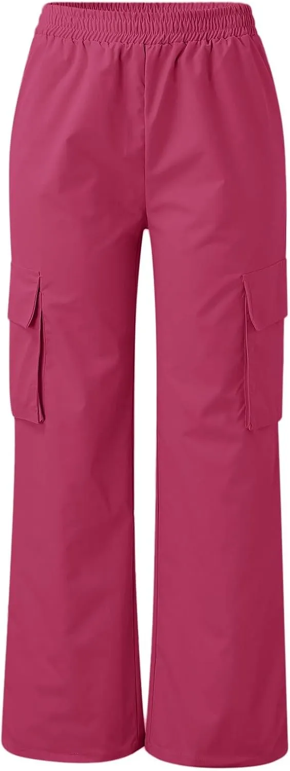 Business Casual Pants for Women Casual Wide Leg Beltless Capri Sweatpants for Women with Pockets Trousers