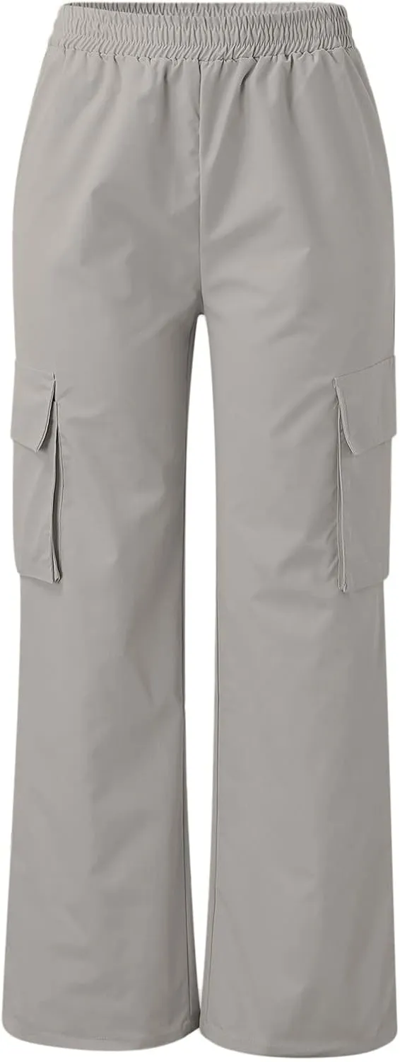 Business Casual Pants for Women Casual Wide Leg Beltless Capri Sweatpants for Women with Pockets Trousers