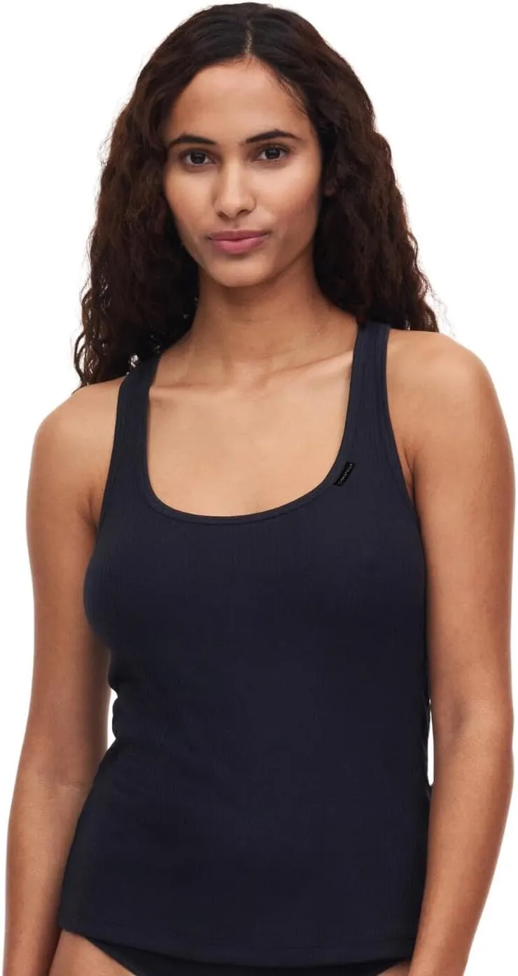 Chantelle Cotton Comfort Tank Top Lightweight Lounge Camisole Underwear Black