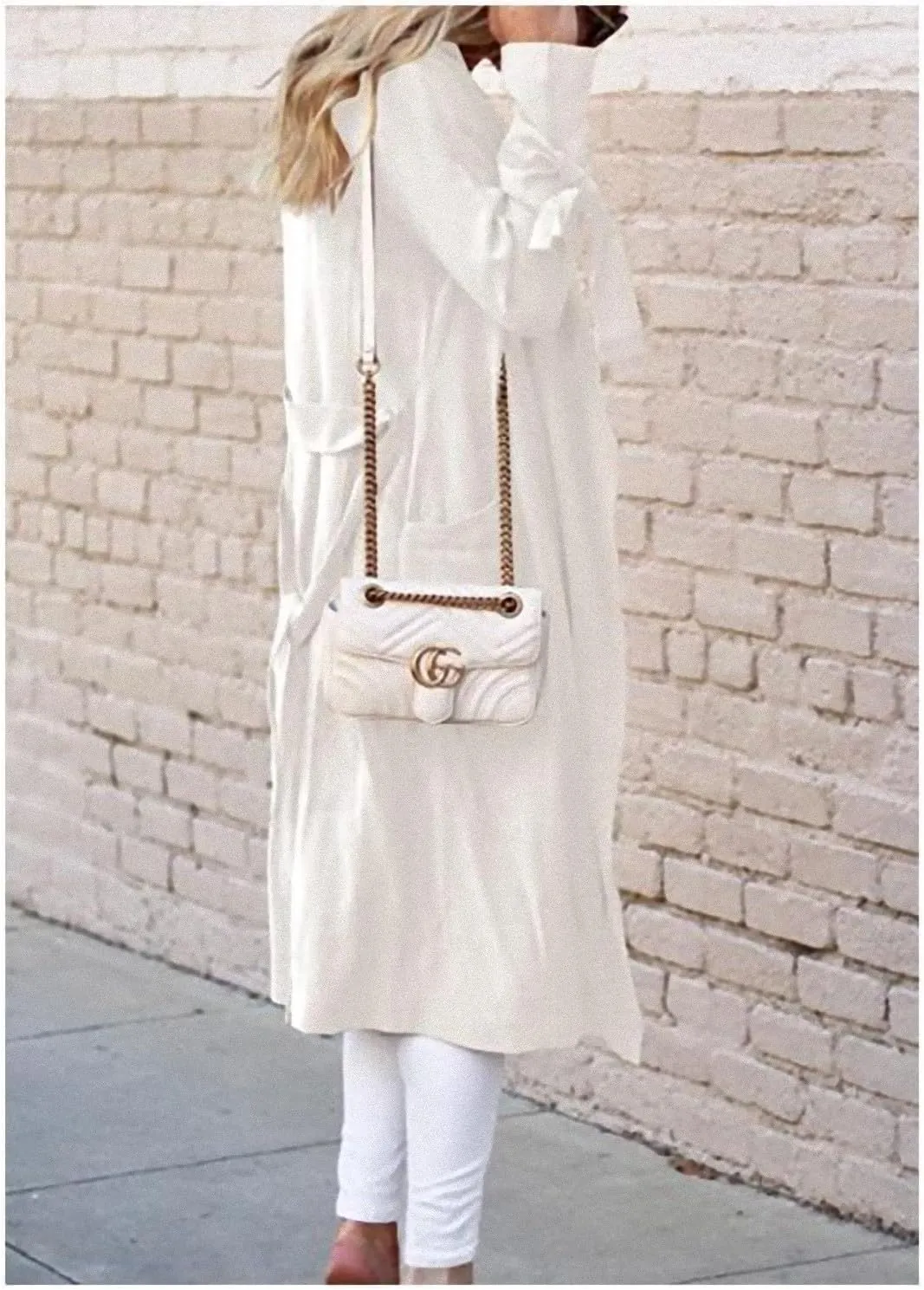 CHARTOU Women Long Trench Coat Lapel Collar Belted Tie Jackets Open Front Cardigan Long Sleeve Casual Overcoat With Pockets