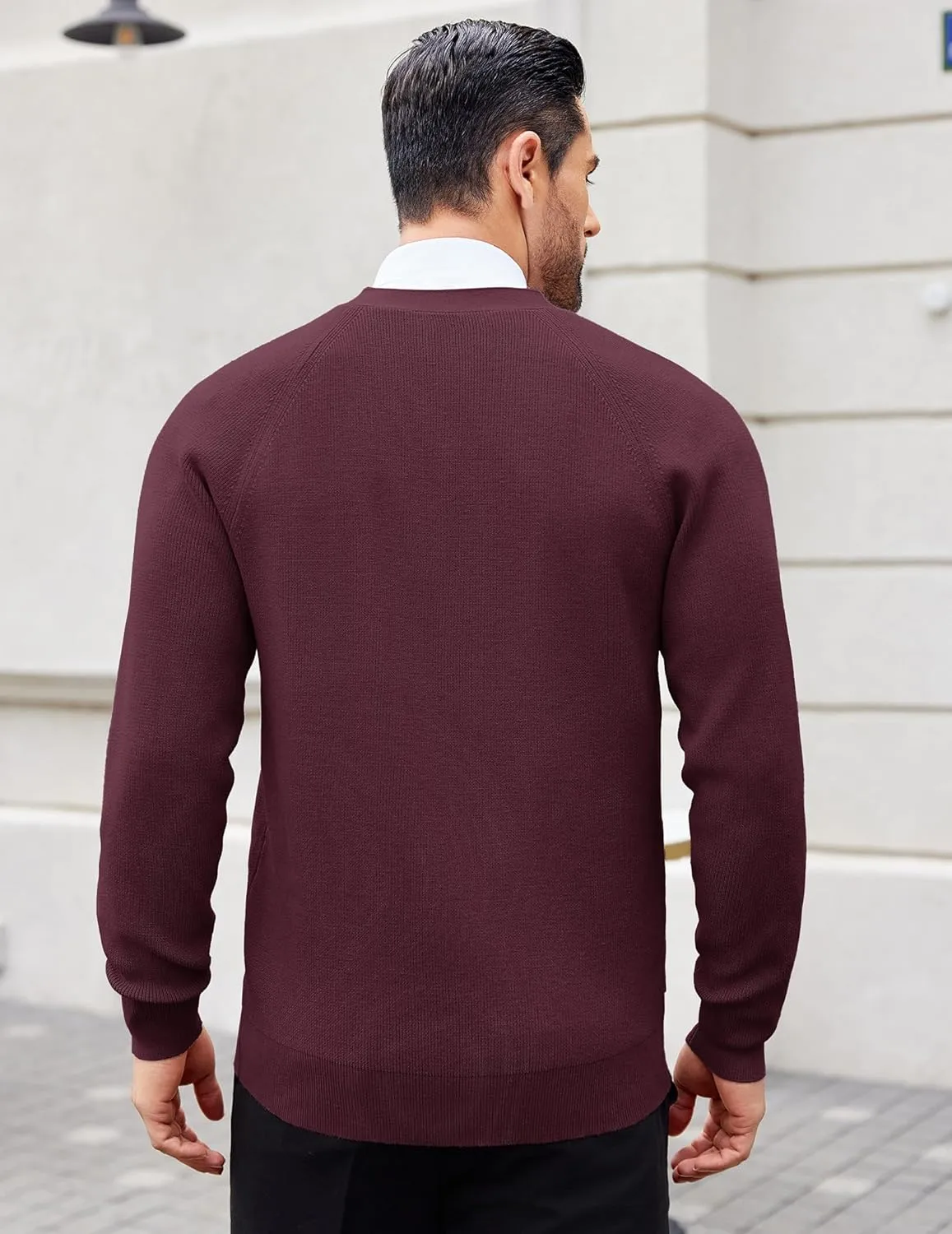 COOFANDY Men's Cardigan Sweaters with Button Lightweight Casual V Neck Long Sleeve Pockets Knitted Sweater