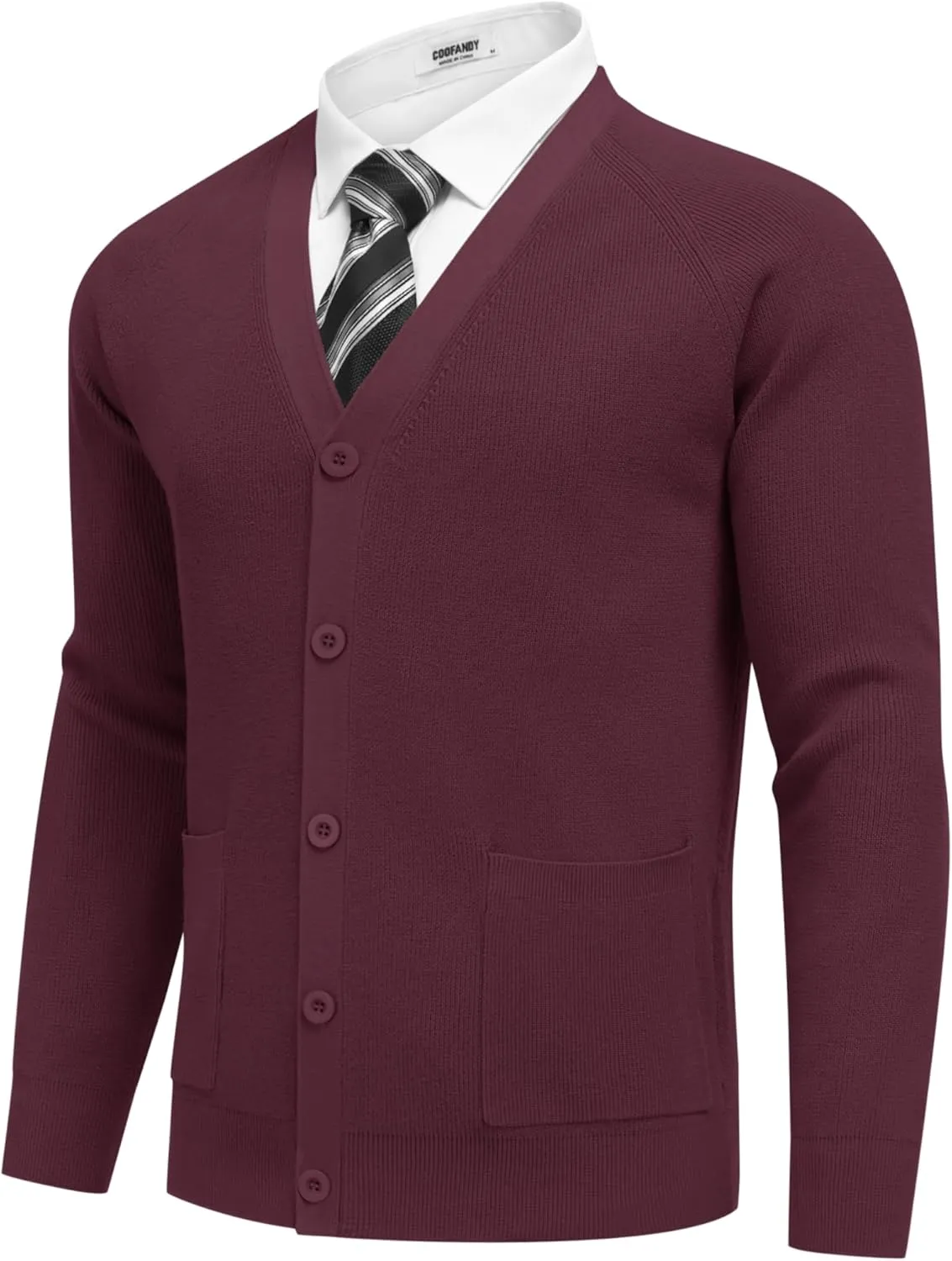 COOFANDY Men's Cardigan Sweaters with Button Lightweight Casual V Neck Long Sleeve Pockets Knitted Sweater