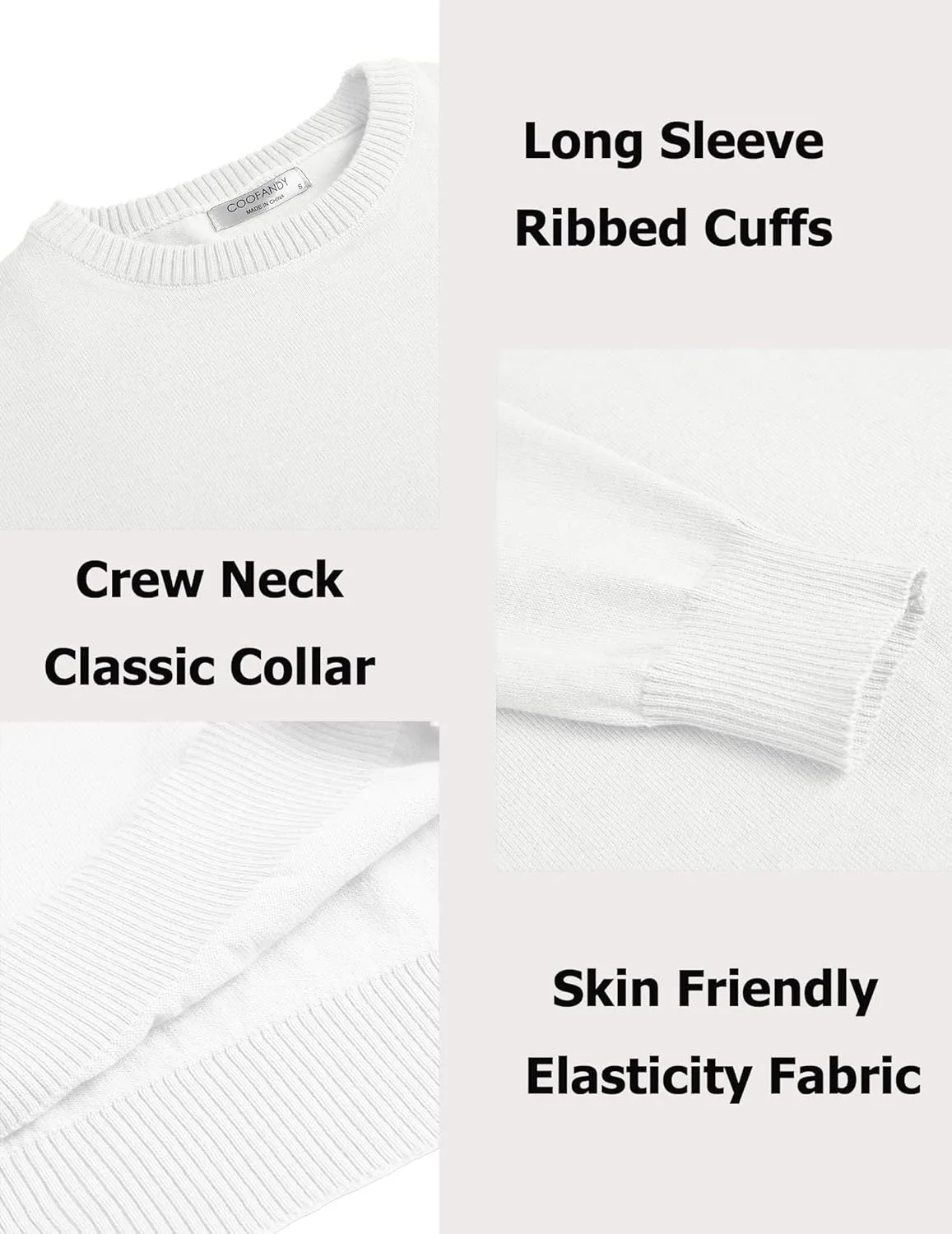 COOFANDY Men's Dress Crew Neck Sweater Lightweight Sweatshirts Knitted Pullover Casual Fashion Long Sleeve Sweater