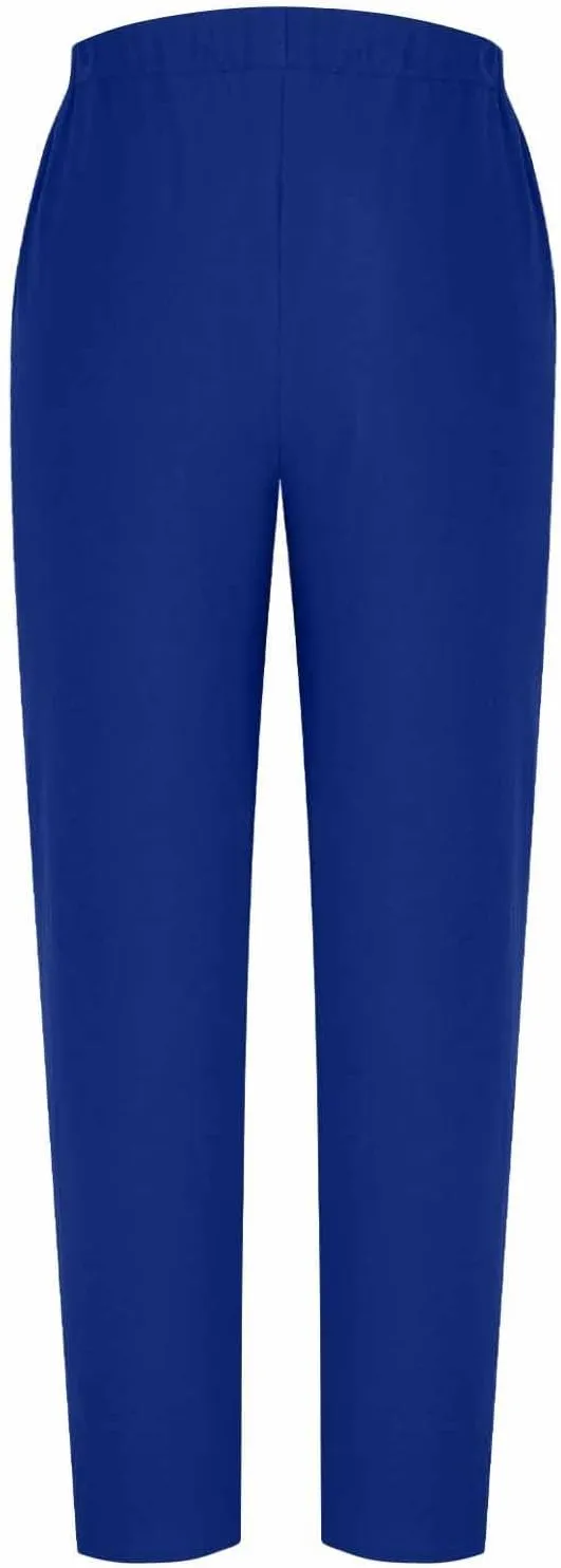 Cotton Linen Pants for Women Wide Straight Leg Side Button Pant Teen Girls 2025 Baggy Elastic Waist Comfy Crop Trouser