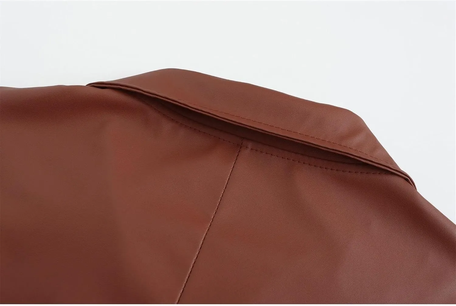 DGHM-JLMY Mens Fall Retro Leather Trench Coat Classic Long Steampunk Overcoat Vintage Faux Leather Long Jacket