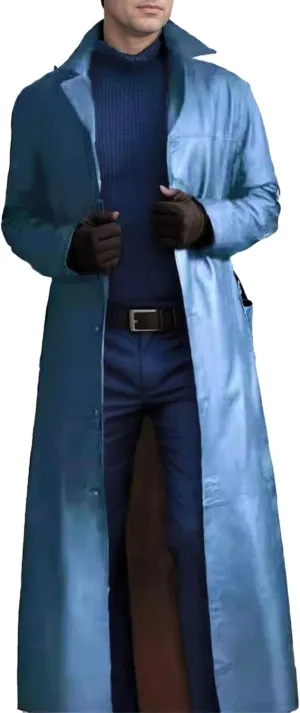 DGHM-JLMY Mens Solid Color Long Trench Coat Vintage Classic Long Windbreaker Steampunk Gothic Jacket Overcoat