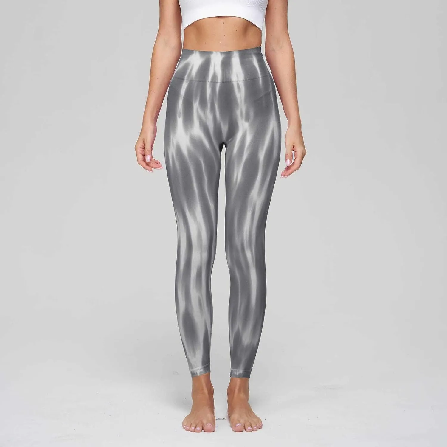 DGZTWLL Butt Lifting Leggings for Women Seamless High Waist Fitness Sport Yoga Pants Tie-Dye TummyControl Gym Workout