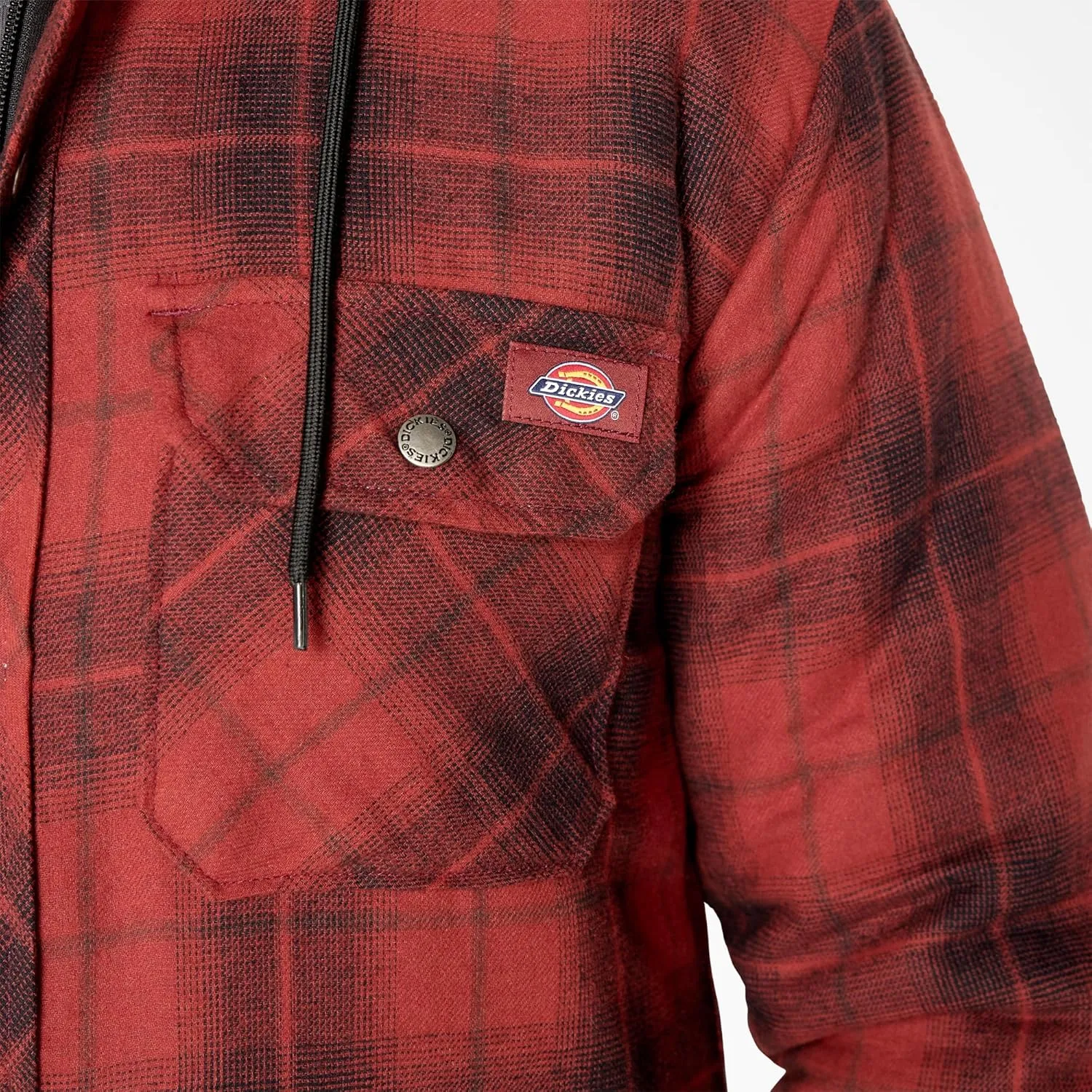 Dickies Mens Water Repellent Flannel Hooded Shirt Jacket
