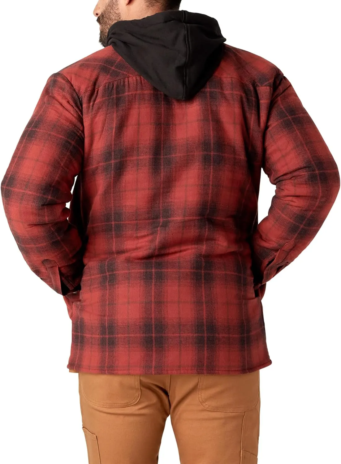 Dickies Mens Water Repellent Flannel Hooded Shirt Jacket