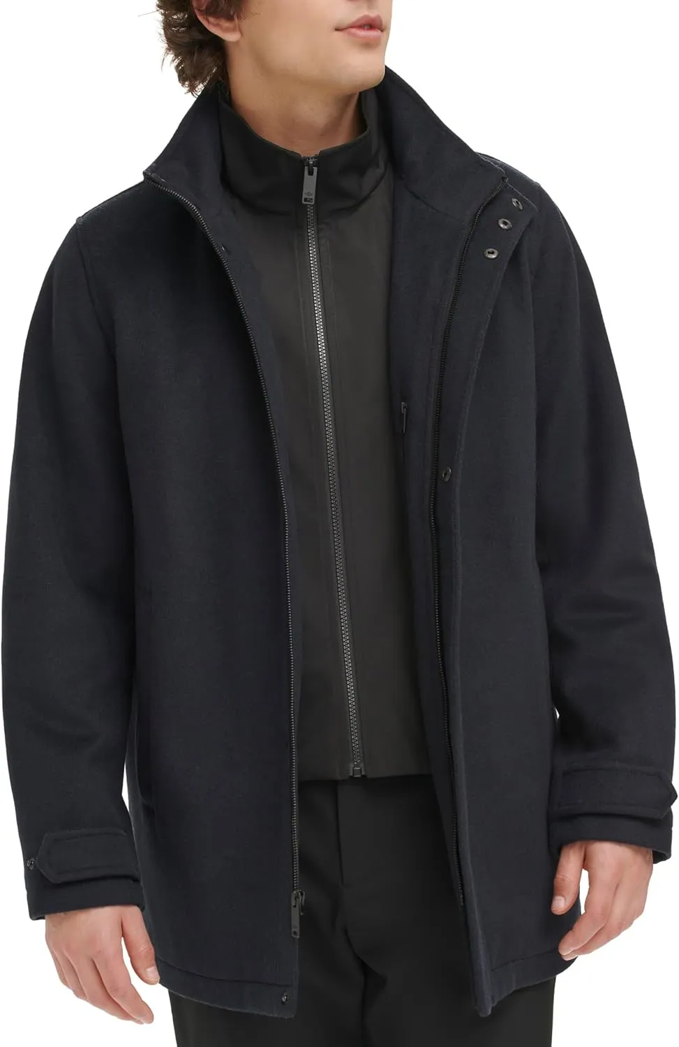 Dockers Men's Wool Melton Two Pocket Full Length Duffle Coat