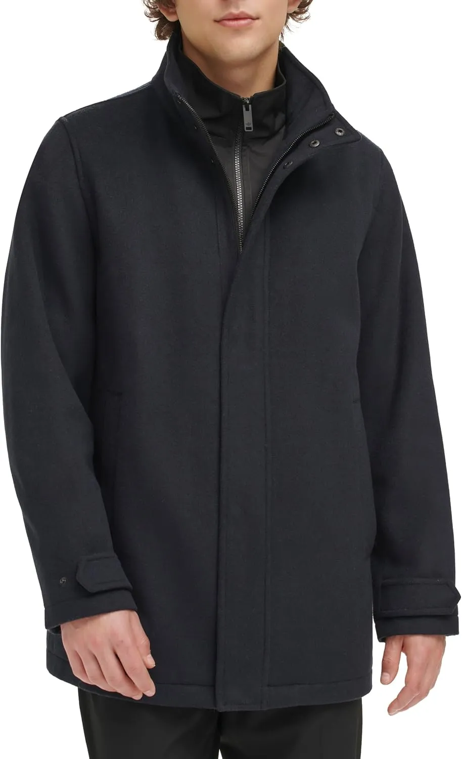 Dockers Men's Wool Melton Two Pocket Full Length Duffle Coat