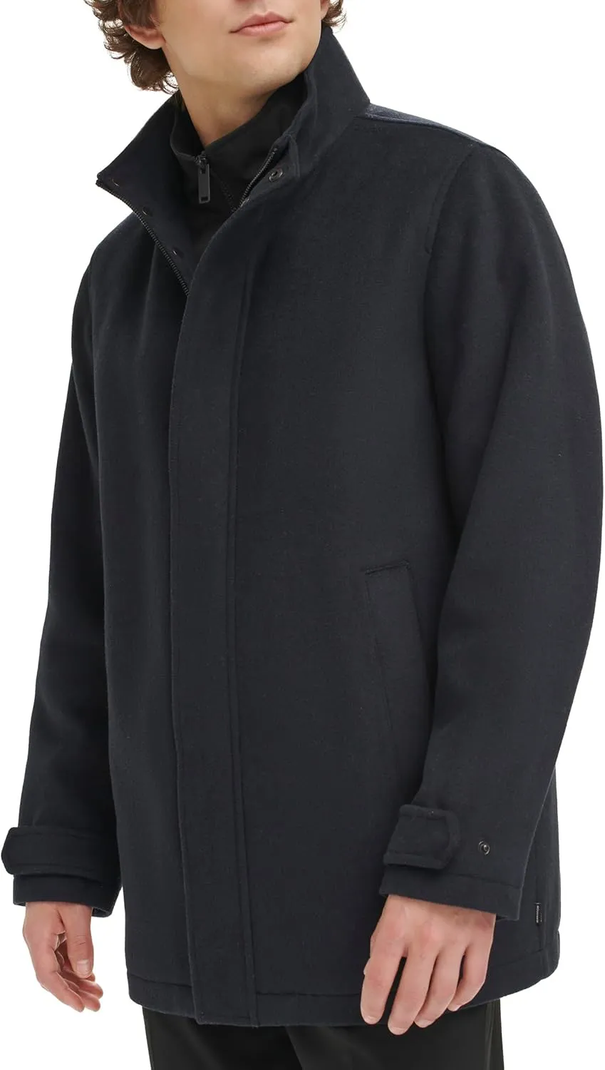 Dockers Men's Wool Melton Two Pocket Full Length Duffle Coat