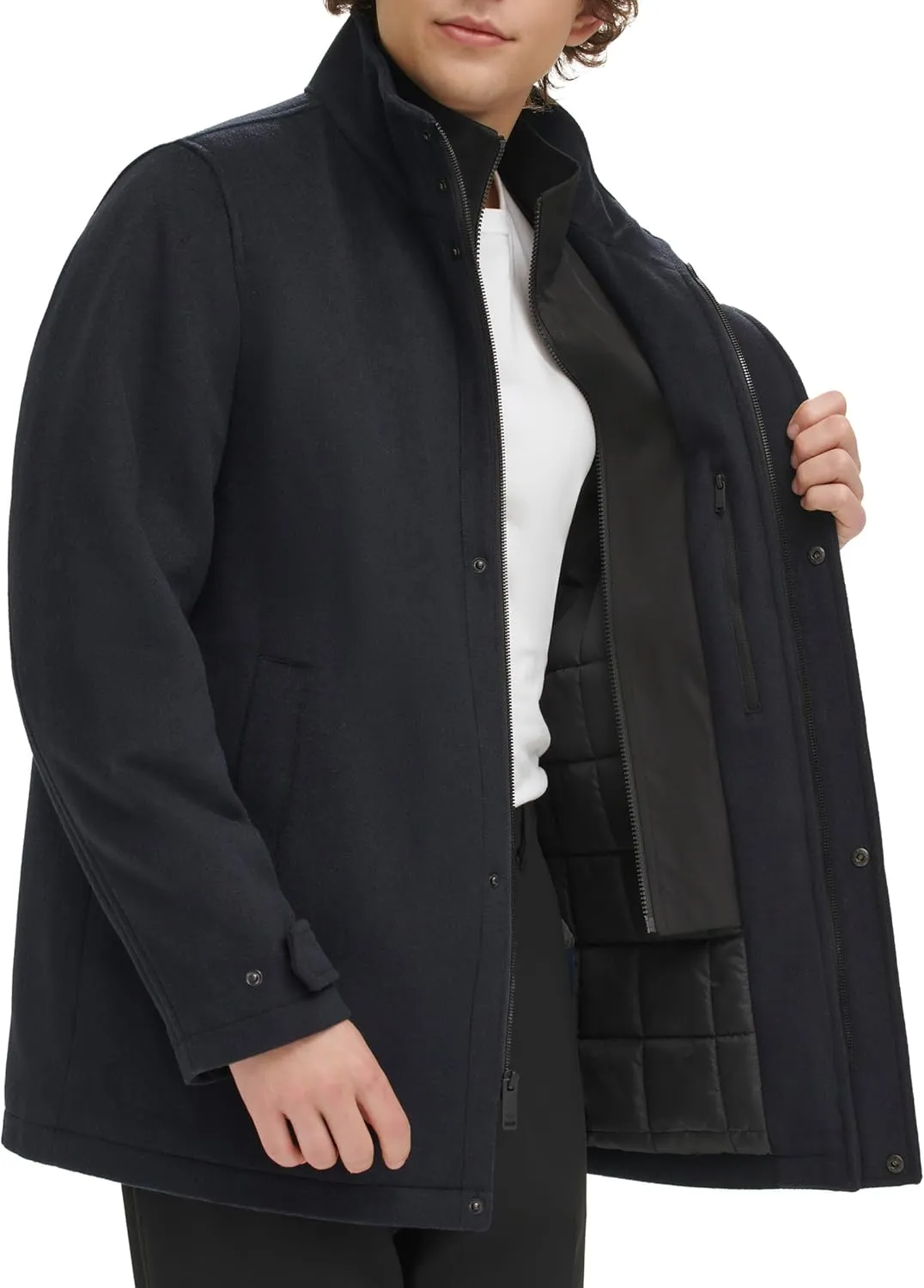Dockers Men's Wool Melton Two Pocket Full Length Duffle Coat