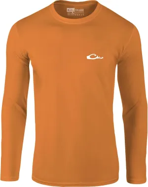 Drake Waterfowl Men's Icon Long Sleeve Logo T-Shirt-Lightweight Soft Breathable Crew Neck Quick-Dry Moisture-Wicking Tee