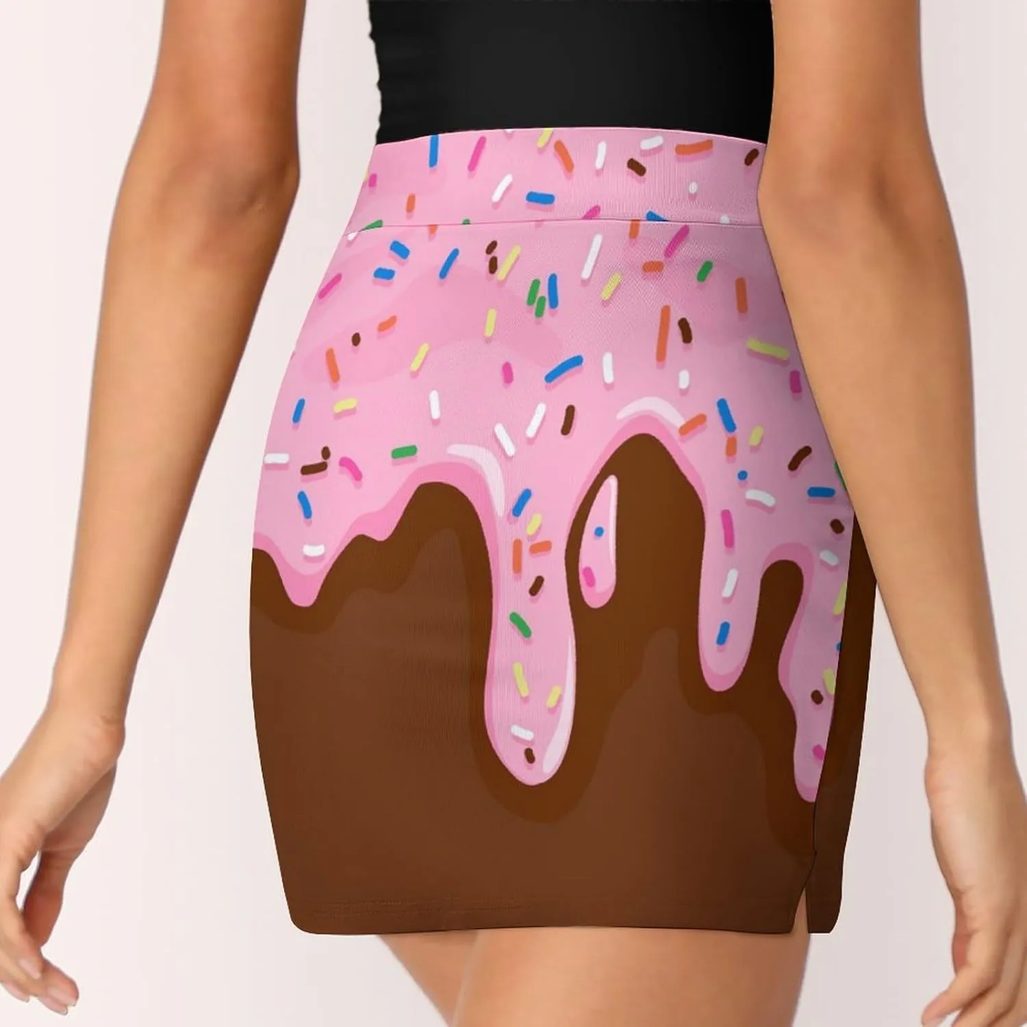 Dripping Glaze with Colorful Sprinkles Women's Mini Tennis Skirt with Shorts Underneath Athletic Workout Cute Skorts