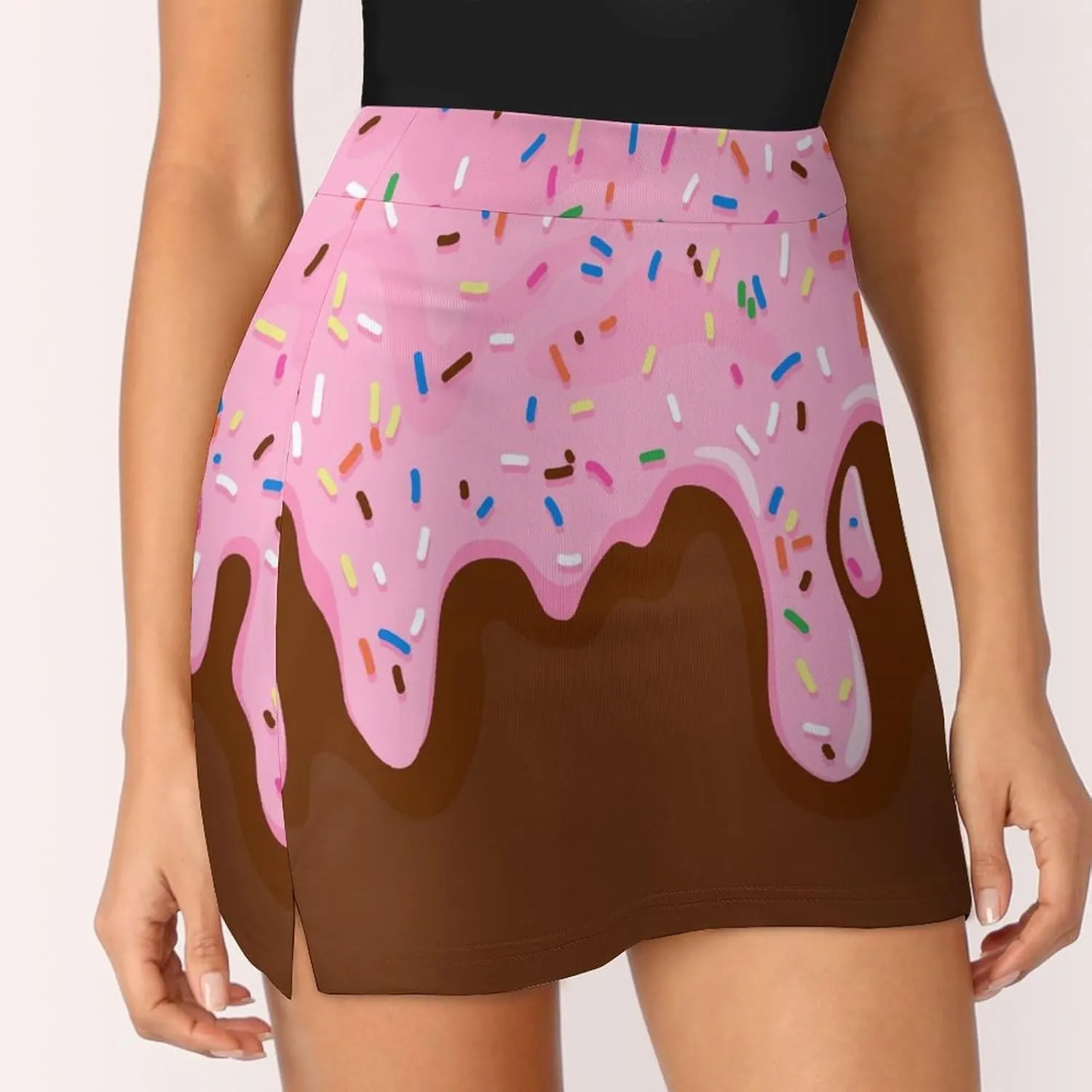 Dripping Glaze with Colorful Sprinkles Women's Mini Tennis Skirt with Shorts Underneath Athletic Workout Cute Skorts