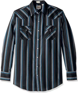 ELY CATTLEMAN Men's Long Sleeve Stripe Western Shirt
