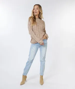 EQ18503 Cable Knit Turtle Neck Sweater